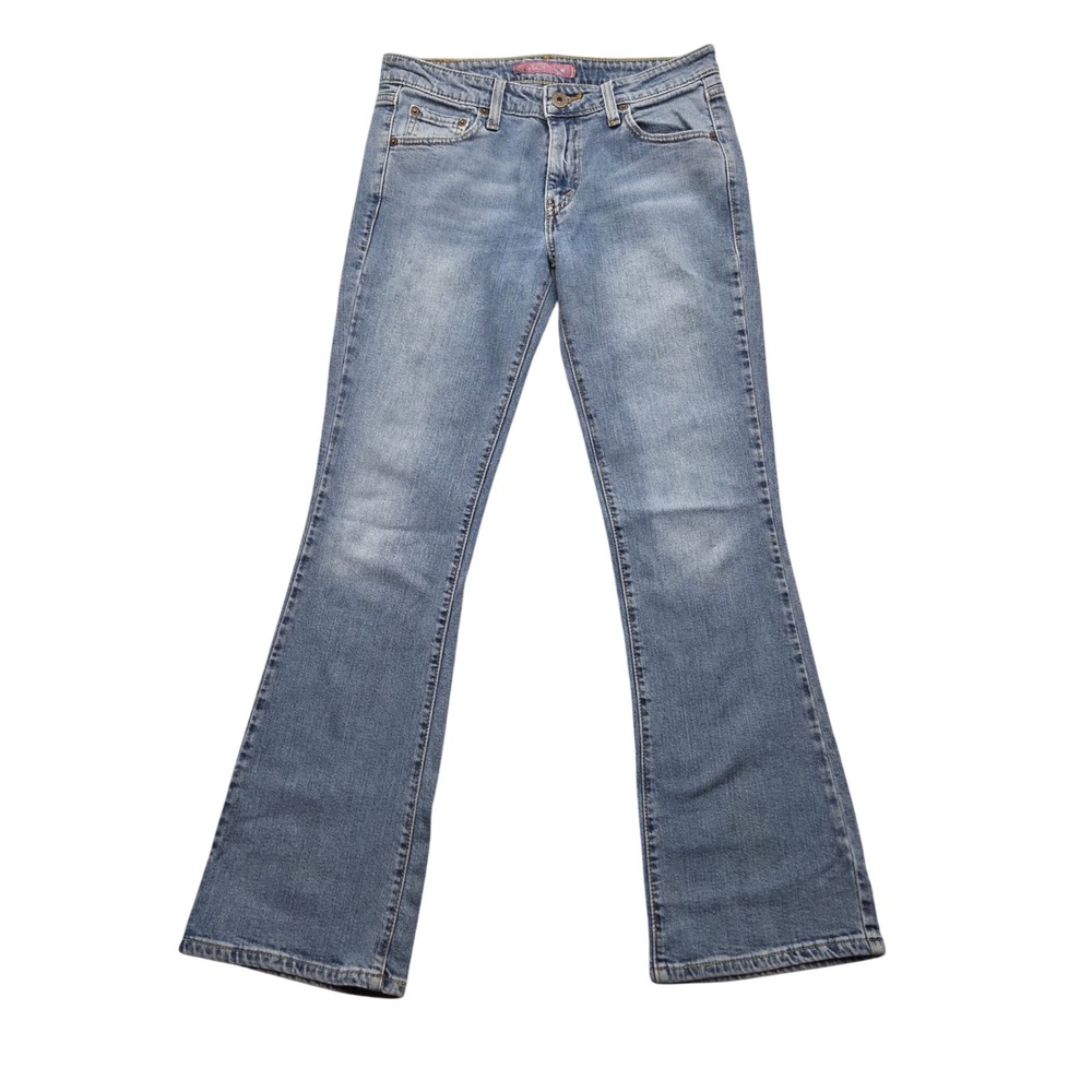 Levi Strauss Superlow‎ Boot Cut Jeans Womens 11M JR Medium Wash Denim 32x31 Y2K